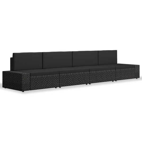 vidaXL Garden Lounge Set Black