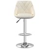 vidaXL Bar Stool Set of 2 Cream Velvet (100% polyester), chromed steel