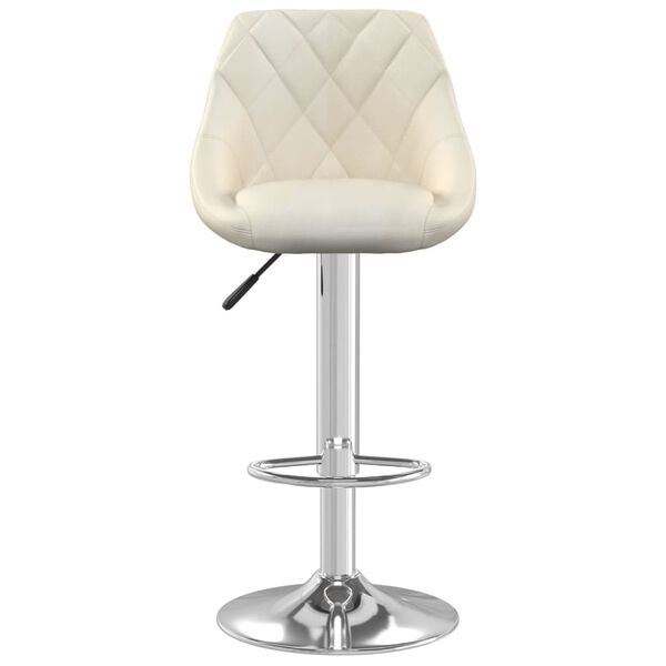 vidaXL Bar Stool Set of 2 Cream Velvet (100% polyester), chromed steel