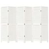 vidaXL Room Divider 6 Panels White Solid Wood Paulownia