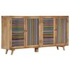 vidaXL Sideboard Natural wood grain with multicolor accents on doors