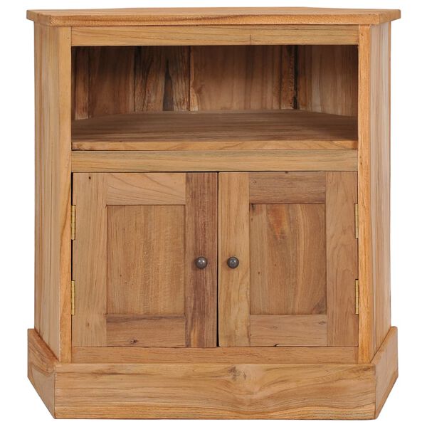 vidaXL Corner Sideboard Natural Wood Solid Teak Wood 23.6 x 17.7 x 23.6 in
