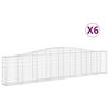 vidaXL Gabion Basket Set of 6 Silver Galvanized iron Extra Long