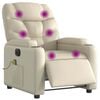 vidaXL Electric Massage Recliner Chair Cream