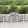 vidaXL Gabion Basket Set of 9 Silver Galvanized Iron Large