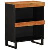 vidaXL Side Cabinet Natural and black Solid acacia wood and iron Medium