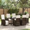 vidaXL Garden Dining Set with Cushion 7 pcs Brown Poly Rattan
