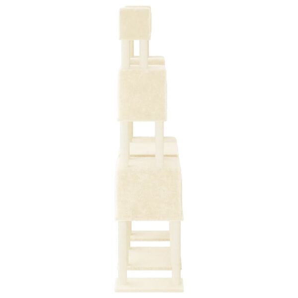 vidaXL Cat Tree Cream Engineered wood, plush, sisal Extra Tall Durable