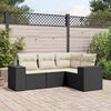 vidaXL Garden Sofa Set Black PE Rattan Medium Adjustable Feet