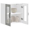 vidaXL Kitchen Wall Cabinet Concrete gray Engineered wood and glass