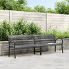 vidaXL Twin Patio Bench Black 90.9" Steel and WPC