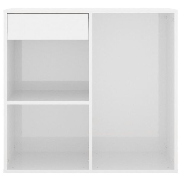 vidaXL Cosmetic Cabinet High gloss white Engineered wood 31.5x15.7x29.5 in