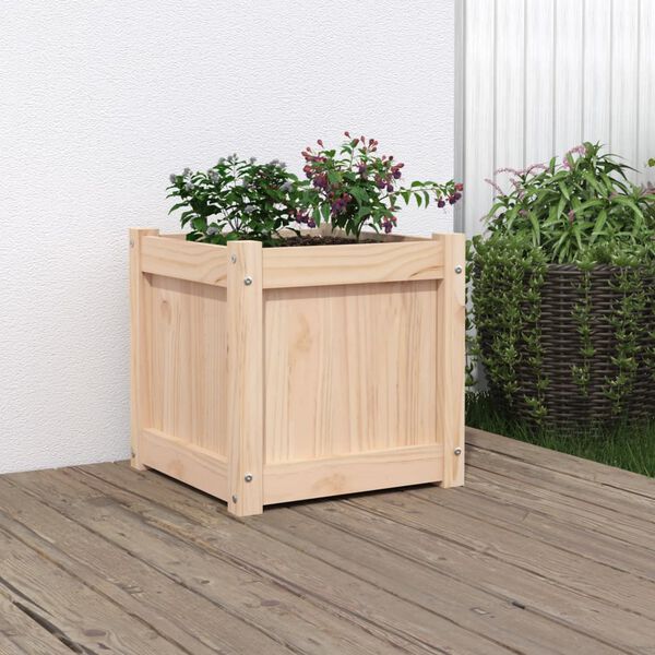 vidaXL Garden Planter Natural wood Solid pine wood Medium Durable