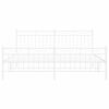 vidaXL Bed Frame White Powder-Coated Steel Super King Bed Frame
