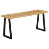 vidaXL Bench Brown and Black Solid mango wood and powder-coated steel