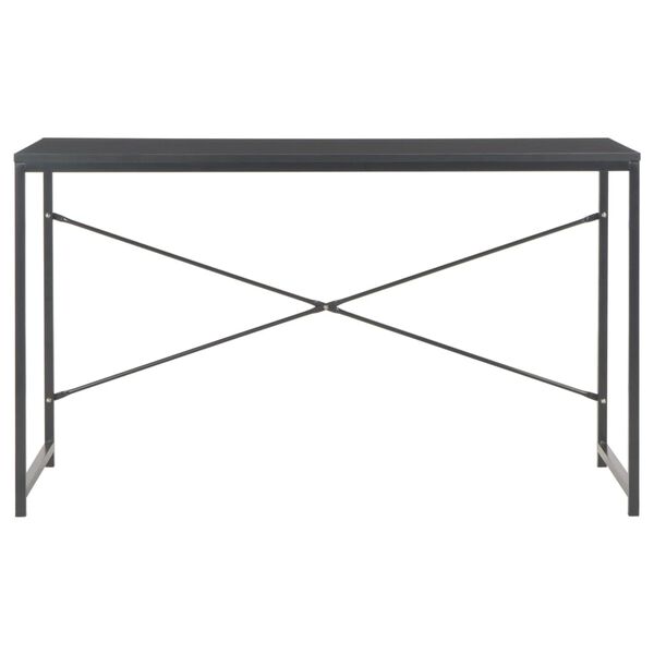 vidaXL Computer Desk Black Engineered wood and Powder-Coated Steel Medium