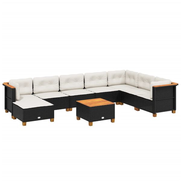 vidaXL Garden Sofa Set Black