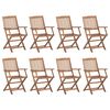 vidaXL Folding Chairs with Cushions 8 pcs Solid Acacia Wood