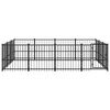 vidaXL Dog Kennel Black Powder-coated steel 125.3 sq ft Durable