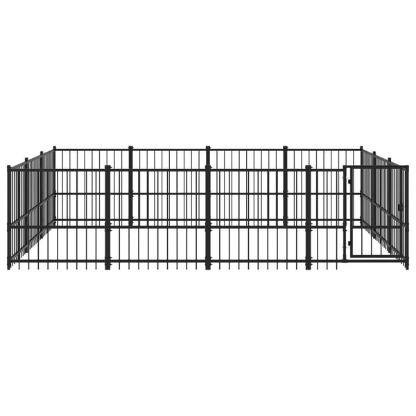 vidaXL Dog Kennel Black Powder-coated steel 125.3 sq ft Durable