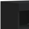 vidaXL Sideboard Set of 3 Black Engineered wood, glass Standard