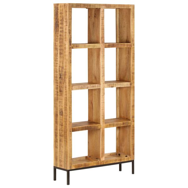 vidaXL Bookshelf Natural Mango Wood Solid mango wood 31.5x9.8x68.9 in
