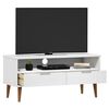 vidaXL TV Cabinet White Solid pine wood, engineered wood TV Cabinet