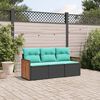 vidaXL Patio Sofa Set Black, Blue