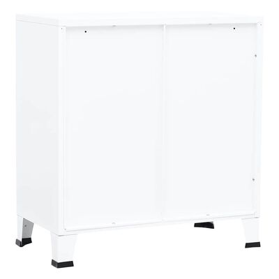 Back of white cabinet with doors closed