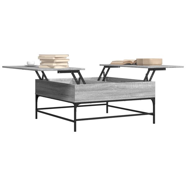 vidaXL Coffee Table Grey Sonoma Engineered wood, Metal 37.4 in square