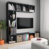 vidaXL Book Cabinet Set of 3 Black Engineered wood Regular