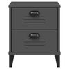 vidaXL Bedside Table Anthracite Grey Engineered Wood with Plastic Handles