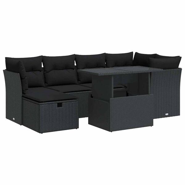 vidaXL Garden Sofa Set Black