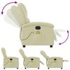 vidaXL Electric Massage Recliner Chair Cream Real leather Standard