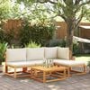 vidaXL Garden Sofa Armless with Cushions Wood Acacia&Rope