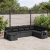 vidaXL Garden Sofa Set Black PE rattan, powder-coated steel, polyester