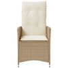 vidaXL Reclining Garden Chair Beige, Cream white