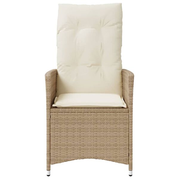 vidaXL Reclining Garden Chair Beige, Cream white