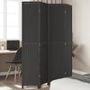 vidaXL Room Divider 4 Panels Black Solid Wood Paulownia