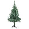 vidaXL Artificial Christmas Tree 150 LEDs&Ball Set&Flocked Snow 47.2"