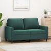 vidaXL 2-seater Sofa Dark green Velvet (100% polyester), metal, textilene