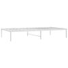 vidaXL Bed Frame White Steel, Powder-Coated Steel Single Bed Frame