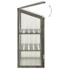 vidaXL Greenhouse Grey Solid Firwood, PC board 23.6x17.7x39.4 in