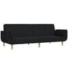 vidaXL Sofa Bed Black 100% polyester, wood, foam 2-Seater