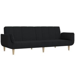 vidaXL Sofa Bed Black 100% polyester, wood, foam 2-Seater