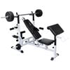 vidaXL Weight Bench with Weight Rack, Barbell and Dumbbell Set 198.4 lb