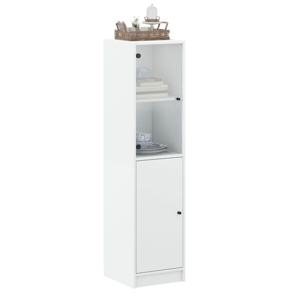vidaXL Highboard White Engineered wood, glass Medium Highboard