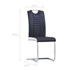 vidaXL Dining Chair Set of 2 Black Faux leather, Chrome-plated steel