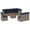 vidaXL 9 Piece Patio Sofa Set with Cushions Gray Poly Rattan