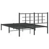 vidaXL Bed Frame Black Powder-Coated Steel Full Bed Frame Rectangular